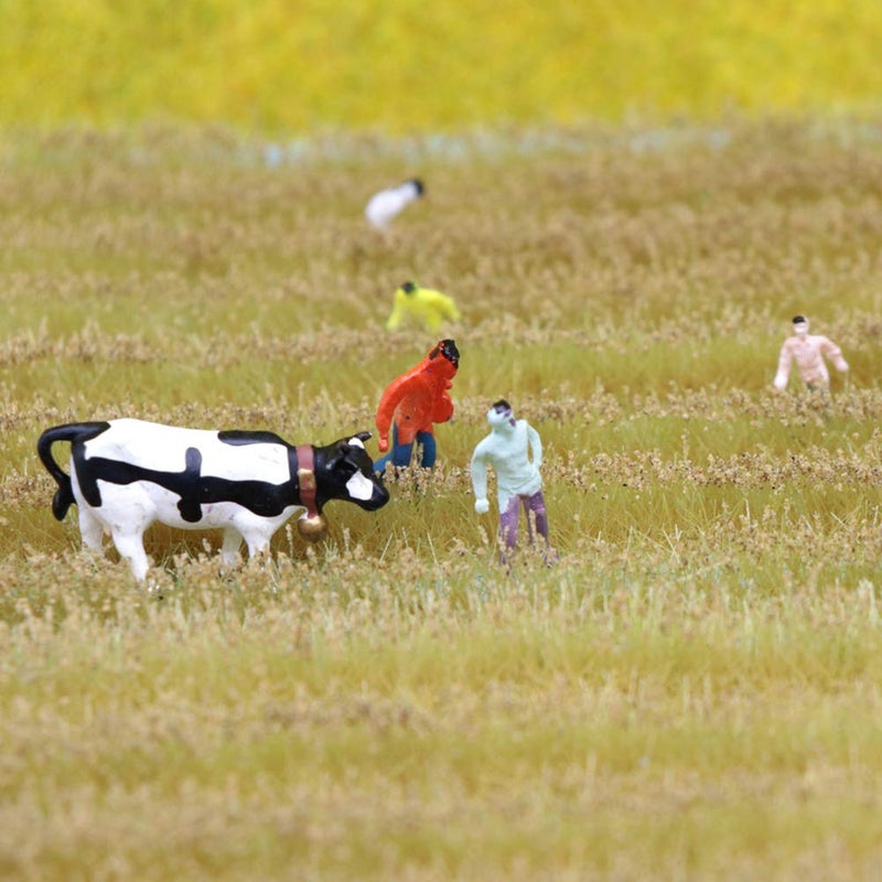 Warmtree 2 Boxes Static Rice Field Grass Model Rice Field Scene Railway Artificial Grass Miniature War Gaming Terrain DIY Model Railroad Scenery War Gaming Scenery (Rice Field) - Image 4